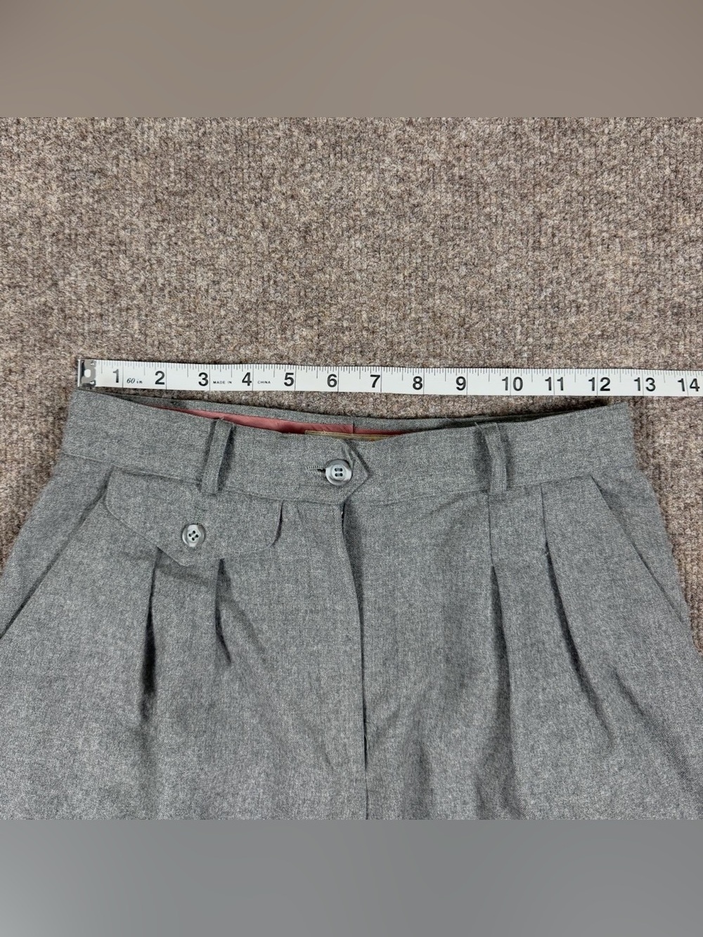 Vintage‎ Liz Claiborne Grey 100% Wool Tapered Leg Trouser Pants Womens Size 6 XS - Picture 5 of 12